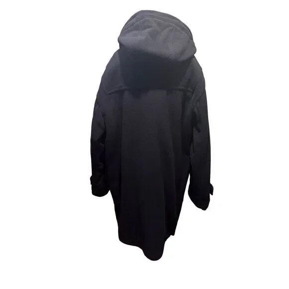 Vintage LL Bean 100% Wool Thinsulate Plaid Lining Mens Navy Coat Size M Tall USA - Picture 7 of 12